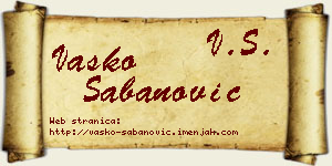 Vasko Šabanović vizit kartica